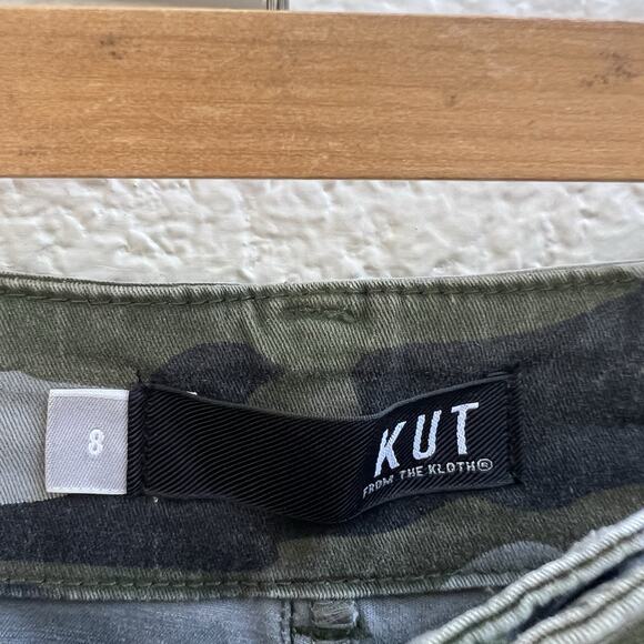 Kut From The Kloth Pants Women's Sz 8 Camo Reese Ankle Straight Leg Distressed - Picture 5 of 10